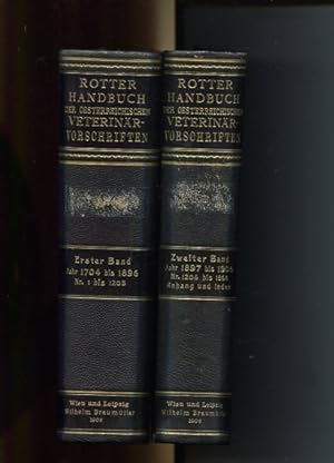 Handbuch der oesterreichischen Veterinär-Vorschriften - für den Gebrauch von Tierärtzen jeder Ber...