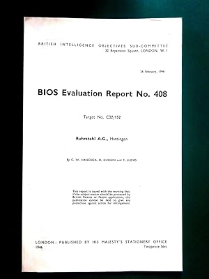 Immagine del venditore per BIOS Evaluation Report No.408, WHEELS and AXLES for LOCOMOTIVES. Target No. C32 152 Ruhrstahl A.G. Hattingen. 1946. British Intelligence Objectives Sub-Committee. venduto da Tony Hutchinson