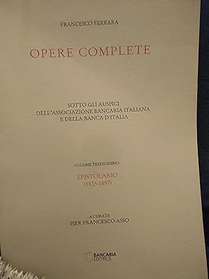 Opere complete sotto gli auspici dell' associazione bancaria Italiana e della banca del italia