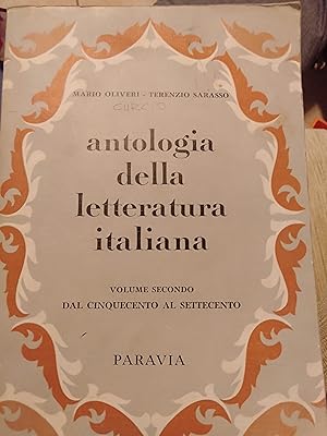 Imagen del vendedor de Antologia della letteratura italian. Volume II: Dal Cinquecento al Settecento a la venta por librisaggi