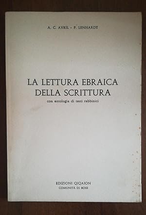 Seller image for la lettura ebraica della scrittura for sale by librisaggi