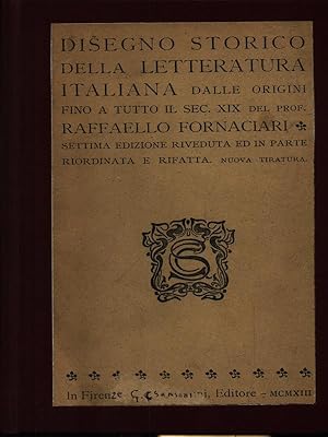 Seller image for Disegno storico della letteratura italiana for sale by Librodifaccia
