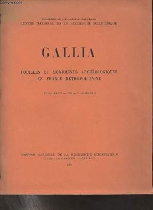 Bild des Verkufers fr Gallia fouilles et monuments archologiques en France Mtropolitaine - Tome XXVII 1969 fascicule 2. zum Verkauf von Le-Livre