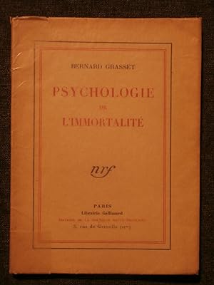 Imagen del vendedor de Psychologie de l'immortalit a la venta por Tant qu'il y aura des livres