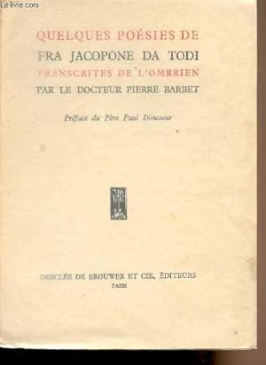 Seller image for Quelques posies de Fra Jacopone Da Todi for sale by Le-Livre