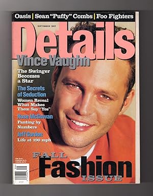 Details Magazine - September,1997. Vince Vaughn Cover; Rose McGowan; Jeff Gordon; Secrets of Sedu...