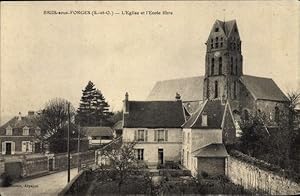 Ansichtskarte / Postkarte Briis-sous-Forges Essonne, Église et École Libre