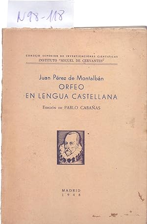 Image du vendeur pour ORFEO EN LENGUA CASTELLANA mis en vente par Libreria 7 Soles