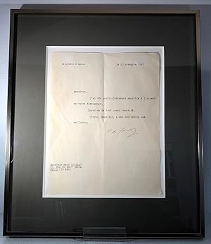 Charles de Gaulle. Lettre dactylographiée signée. 20 novembre 1947