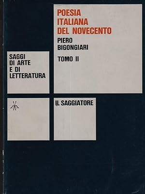 Bild des Verkufers fr Poesia italiana del novecento tomo II zum Verkauf von Librodifaccia