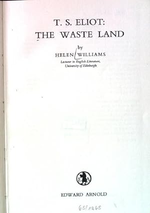 Imagen del vendedor de The waste land. (Studies in English literature 37) a la venta por books4less (Versandantiquariat Petra Gros GmbH & Co. KG)