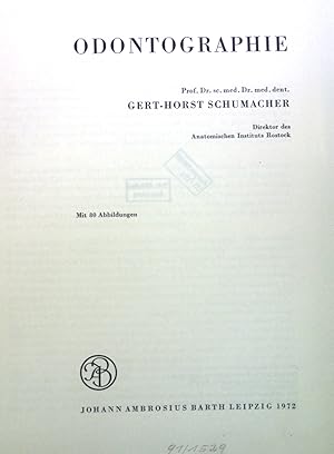 Bild des Verkufers fr Odontographie. zum Verkauf von books4less (Versandantiquariat Petra Gros GmbH & Co. KG)