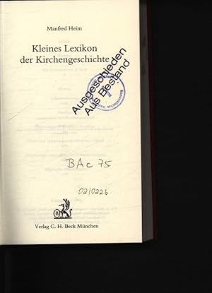 Bild des Verkufers fr Kleines Lexikon der Kirchengeschichte zum Verkauf von Antiquariat Bookfarm