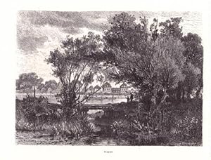 Bild des Verkufers fr Ansicht vom gegenberliegendem Ufer. Holzstich nach einer Zeichnung von R.Pttner. zum Verkauf von Antiquariat Heinz Tessin