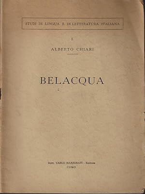 Immagine del venditore per Belacqua venduto da Librodifaccia