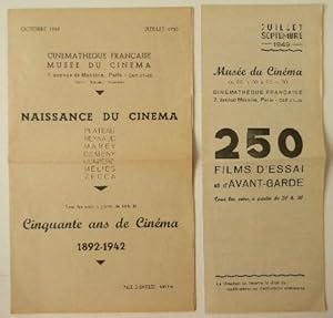 Bild des Verkufers fr PROGRAMMES DES PROJECTIONS : NAISSANCE DU CINEMA   250 FILMS D AVANT-GARDE. zum Verkauf von LIBRAIRIE LE GALET