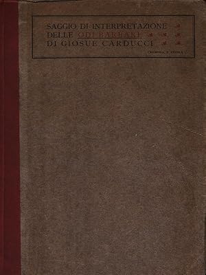 Immagine del venditore per Saggio di interpretazione delle Odi Barbare di Giosue' Carducci venduto da Librodifaccia