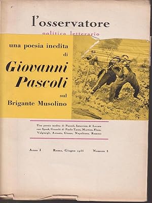 Seller image for L'osservatore politico letterario 3/giugno 1955 for sale by Librodifaccia