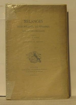 Seller image for Mlanges historiques littraires bibliographiques tome second for sale by Librairie Albert-Etienne