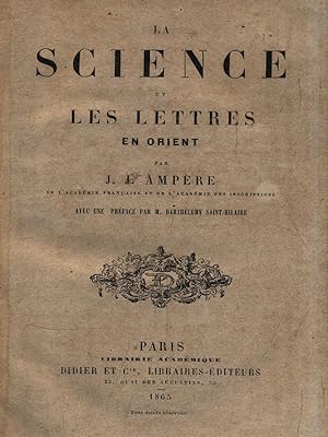 Bild des Verkufers fr La Science et les Lettres en Orient zum Verkauf von Librodifaccia