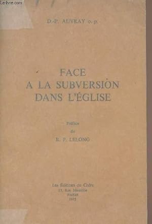 Seller image for Face  la subversion dans l'glise for sale by Le-Livre