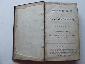 Seller image for The Works of Alexander Pope, Esq. volume II. containing his Imitations, Moral Essays, Satires, etc. for sale by McLaren Books Ltd., ABA(associate), PBFA