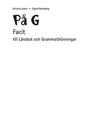 Image du vendeur pour Pa g (facit till larobok och grammatikovninga) mis en vente par Imosver
