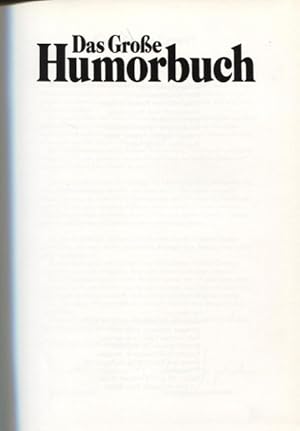 Seller image for Das groe Humorbuch for sale by Flgel & Sohn GmbH