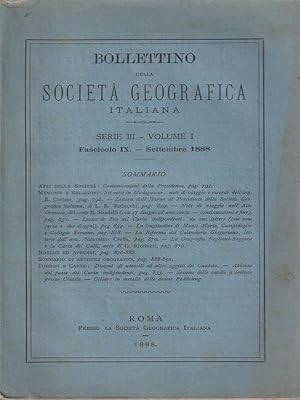 Bollettino della societa' geografica italiana Serie III- Vol I/Fasc IX- Settembre 1888