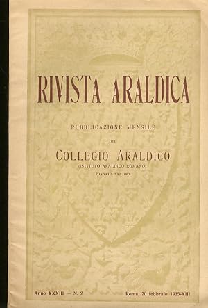 RIVISTA del Collegio Araldico (Rivista Araldica). Anno XXXIII - 1935. Fascicoli: 1, 3, 9, 10, 12....