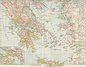 Farbige Landkarte: Alt-Griechenland von 1925,1 : 3 000 000
