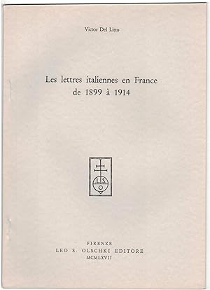 Les Lettres italiennes en France de 1899 à 1914.