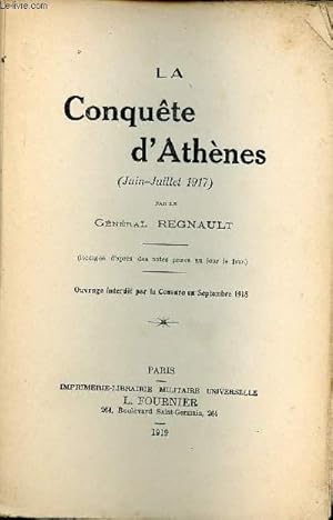 Imagen del vendedor de La conqute d'Athnes (juin-juillet 1917). a la venta por Le-Livre