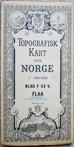Image du vendeur pour Topografisk Kart over Norge (= Topographical Map of Norway): Blad F 33 V - Flaa (Buskerud). mis en vente par Dendera