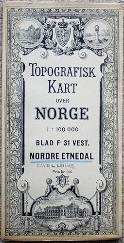 Image du vendeur pour Topografisk Kart over Norge (= Topographical Map of Norway: Blad F 31 Vest - Nordre Etnedal (Oppland). mis en vente par Dendera