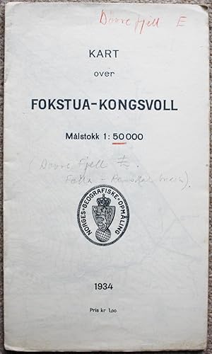 Image du vendeur pour Map of Fokstua-Kongsvoll (Dovrefjell, Norway). mis en vente par Dendera