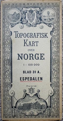 Image du vendeur pour Topografisk Kart over Norge (= Topographical Map of Norway): Blad 31 A - Espedalen (Gausdal, Oppland). mis en vente par Dendera