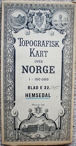 Image du vendeur pour Topografisk Kart over Norge (= Topographical Map of Norway): Blad 32 - Hemsedal (Hallingdal, Buskerud). mis en vente par Dendera