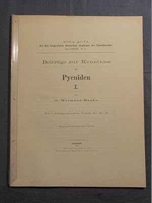 Beiträge zur Kenntniss der Pycniden I. Mit 6 lithographischen Tafeln Nr.28 - 33 (= Nova acta. Abh...