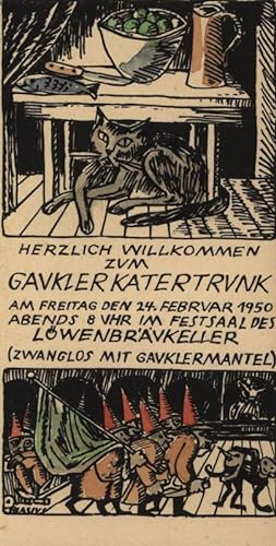 Einladung: zum Gaukler Katertrunk am Freitag den 24. Februar 1950 im Festsaal des Löwenbräukeller...
