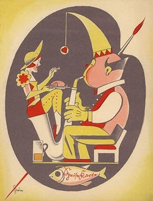 Reklame-Ball Berlin 1933. Speise-Karte. BDG und DRV Veranstalter. Gestaltung von Albert (Didi) Heim.