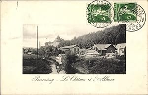 Ansichtskarte / Postkarte Pruntrut Porrentruy Kanton Jura, Le Château et l'Allaine