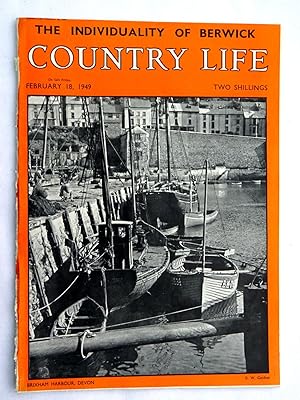 Seller image for Country Life Magazine. No 2718. February 18, 1949. Miss Iona MacLean. BERWICK-upon-TWEED, ALBURY Surrey, Landhurst Hartfield Sussex. cover pic Brixham Harbour. for sale by Tony Hutchinson