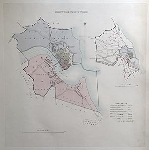 Antique Map BERWICK upon TWEED, Northumberland, Street Plan Dawson Original map 1832