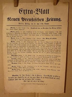 Extra-Blatt der Neuen Preußischen [Preussischen] Zeitung [genannt: Kreuz-Zeitung], Berlin, Freita...