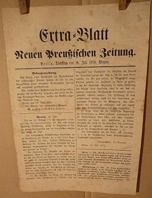 Extra-Blatt der Neuen Preußischen [Preussischen] Zeitung [genannt: Kreuz-Zeitung], Berlin, Dienst...