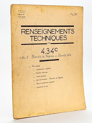 Renseignements techniques N° 4.34 C 4.34 2 Biarritz la Négresse à Biarritz Ville. Mai 1959 [ Avec...