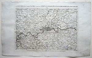 A New Map of the Counties Ten Miles around the Cities of London & Westminster & Borough of Southw...