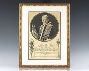 Bild des Verkufers fr Pope Pius XI Hand-Illuminated Benediction Signed. zum Verkauf von Raptis Rare Books
