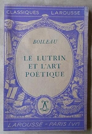 Imagen del vendedor de Le Lutrin et l'Art Potique. a la venta por librairie sciardet